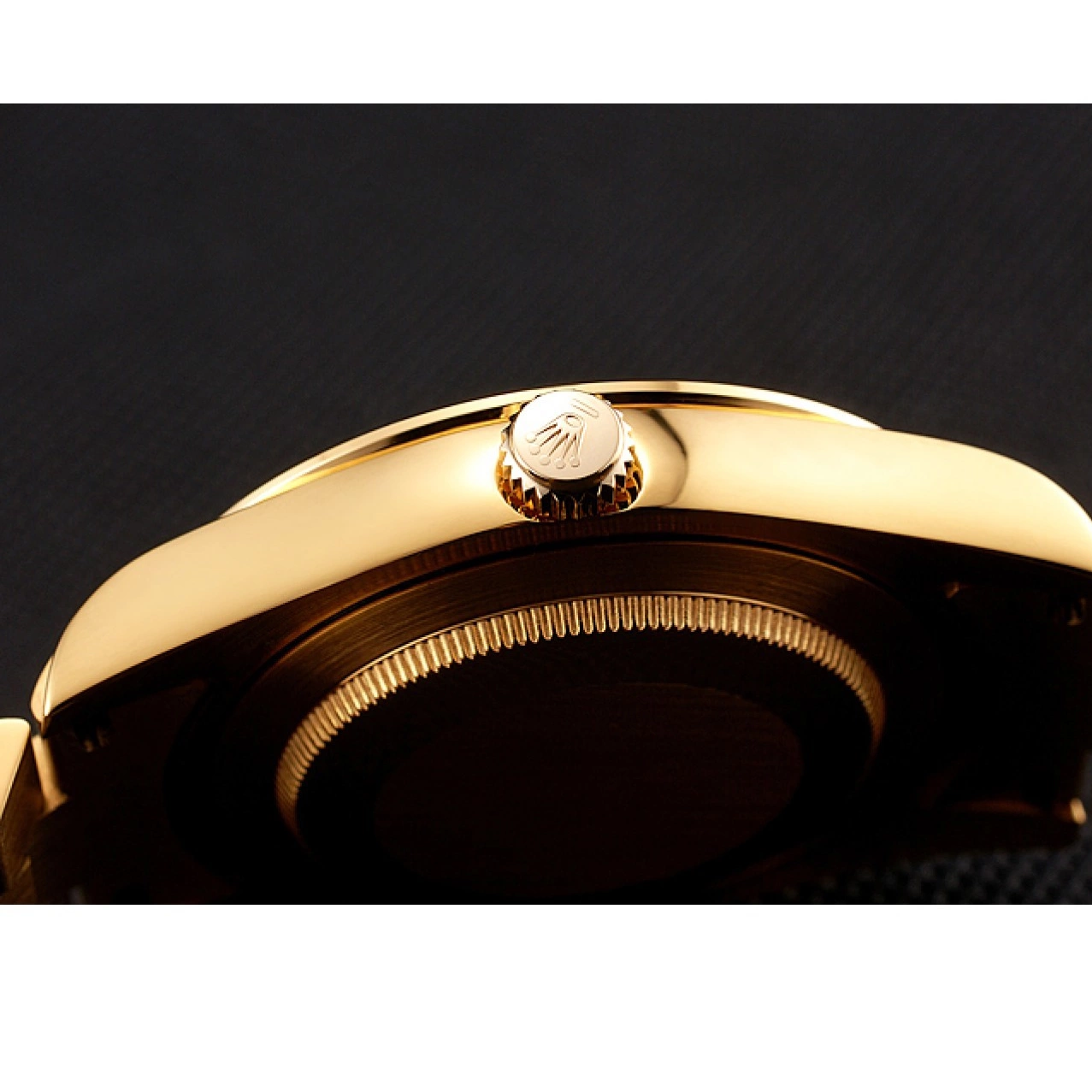 Aaa replica watch 1454099 Bezel Diamond Dial Champagne Gold Rolex Swiss Day-Date Bracelet 0721